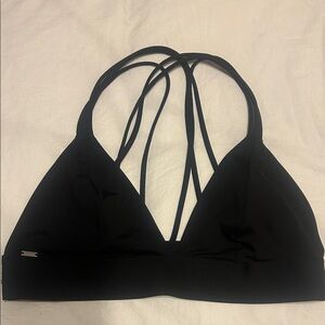 PINK Black Strappy Pull On Bralette-Scuba like “skims” type material